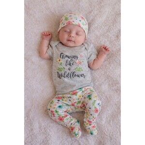 Shirt Pants 0 To 3 months Hat Baby Kiss girls baby short sleeve 3 piece outfit